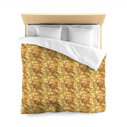 Golden Prism Grid Microfiber Duvet Cover