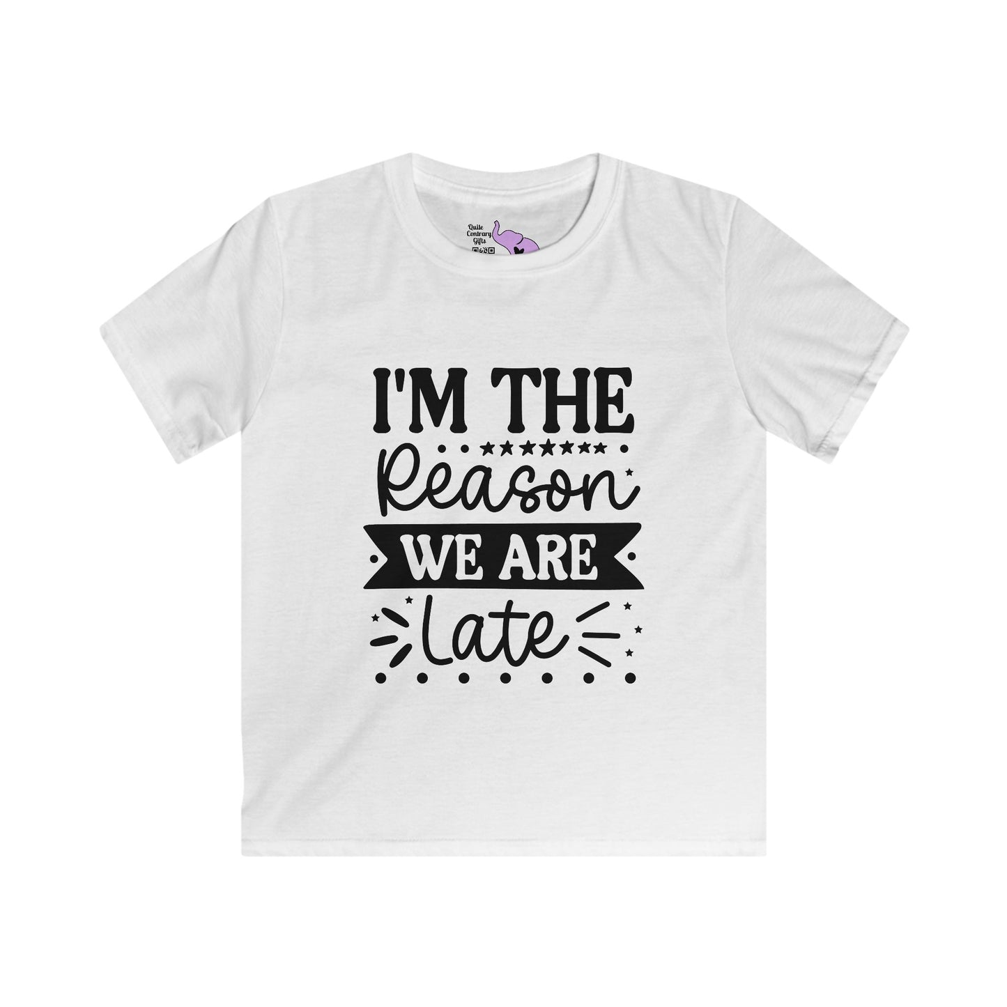 I'm The Reason We Are Late Youth Softstyle Tee