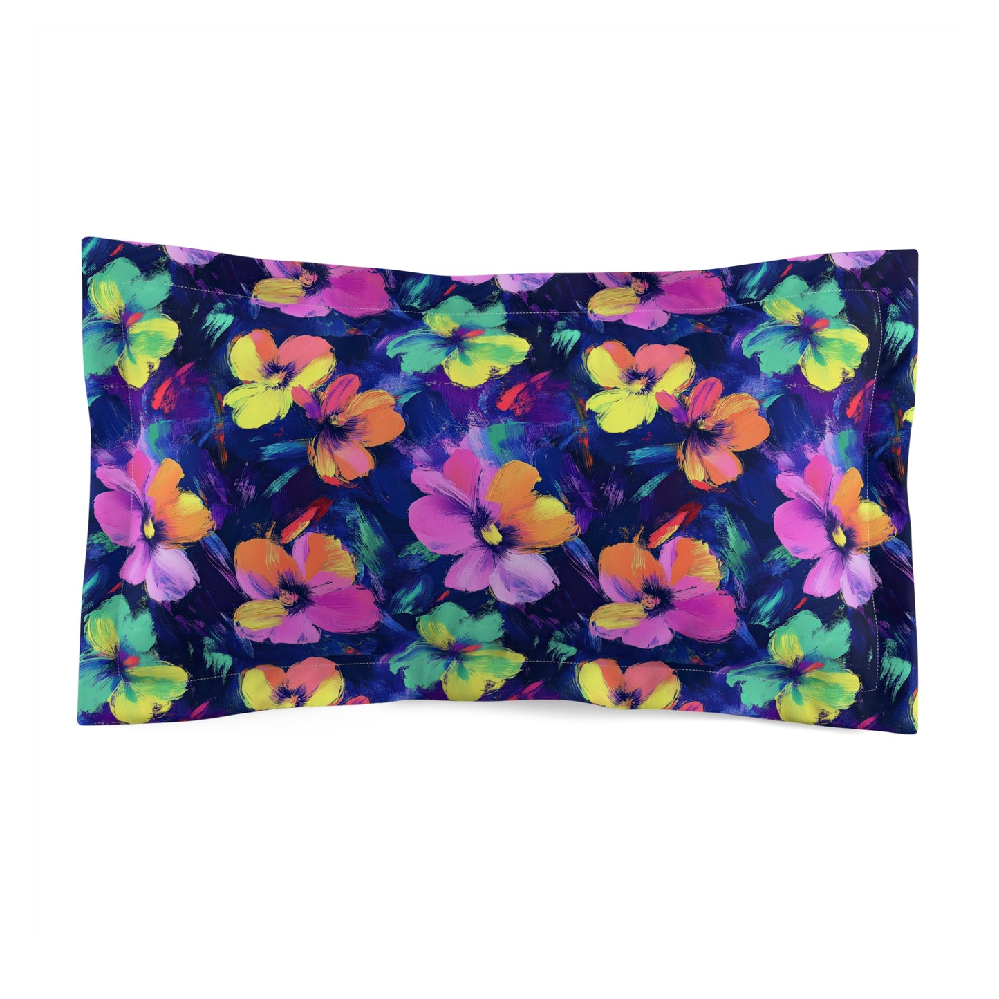 Watercolor Flowers Microfiber Pillow Sham