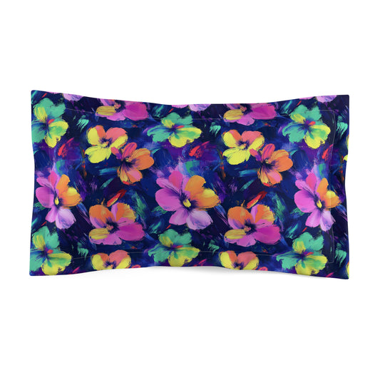 Watercolor Flowers Microfiber Pillow Sham