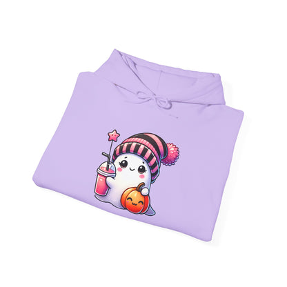 Cute Ghost w/Pumpkins Heavy Blend™ Hooded Sweatshirt