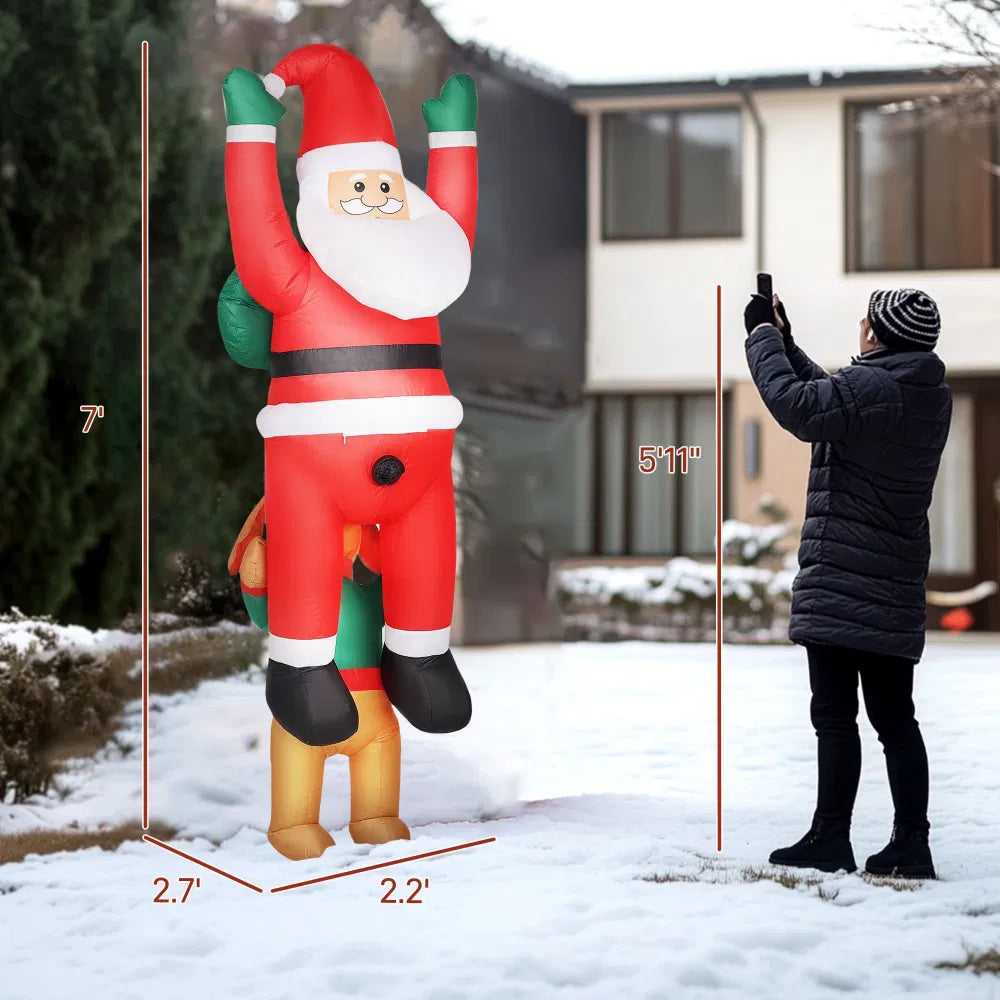 Santa vs. The Mischievous Dog 8ft Inflatable
