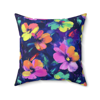 Watercolor Flowers Throw Pillow