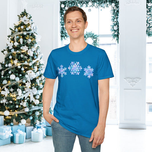 Blue Snowflakes Adult T-shirt