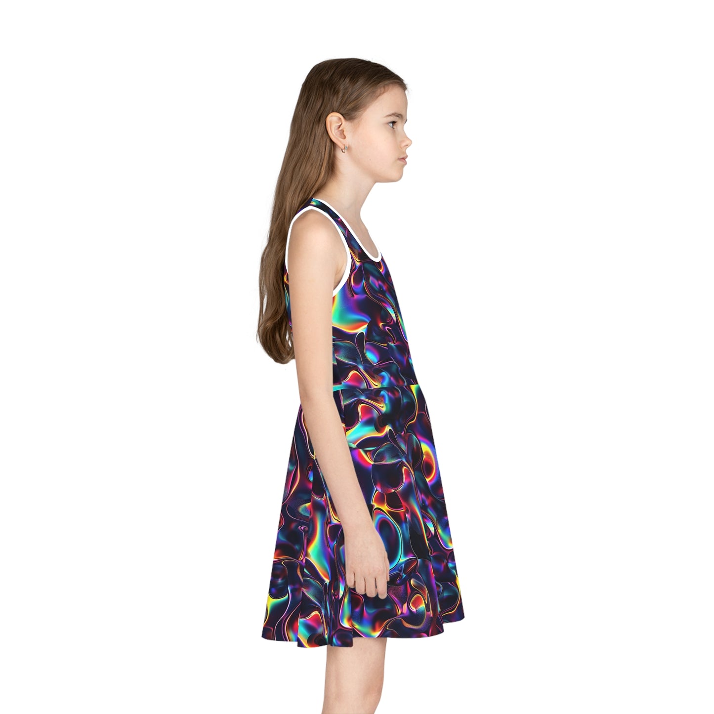Holographic Mirage Girls' Sleeveless Sundress