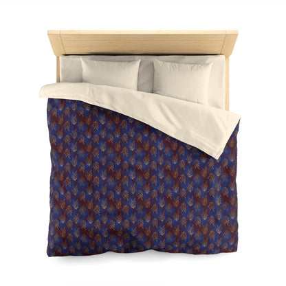 Midnight Gilded Leaves Microfiber Duvet Cover