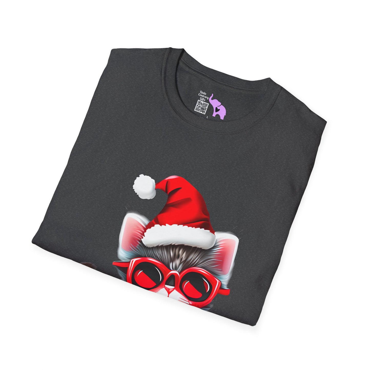 Santa Kitten Adult T-shirt