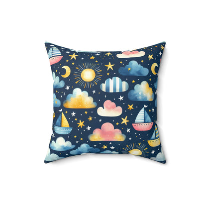 Night Sail Dreams Throw Pillow