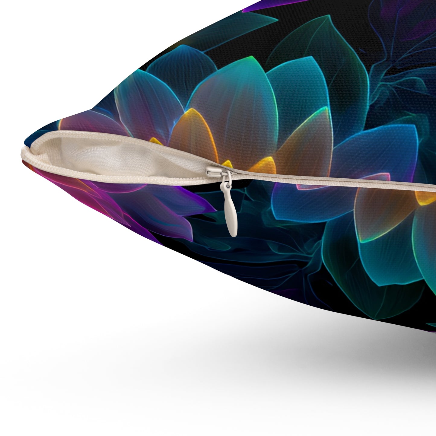 Luminous Lotus Throw Pillow