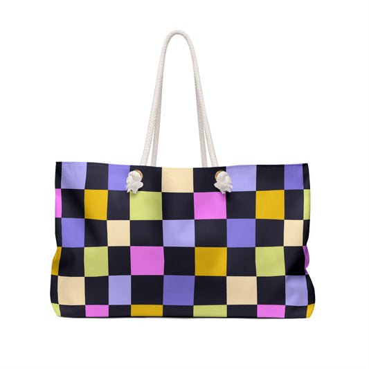 Joyful Checkerboard Weekender Bag