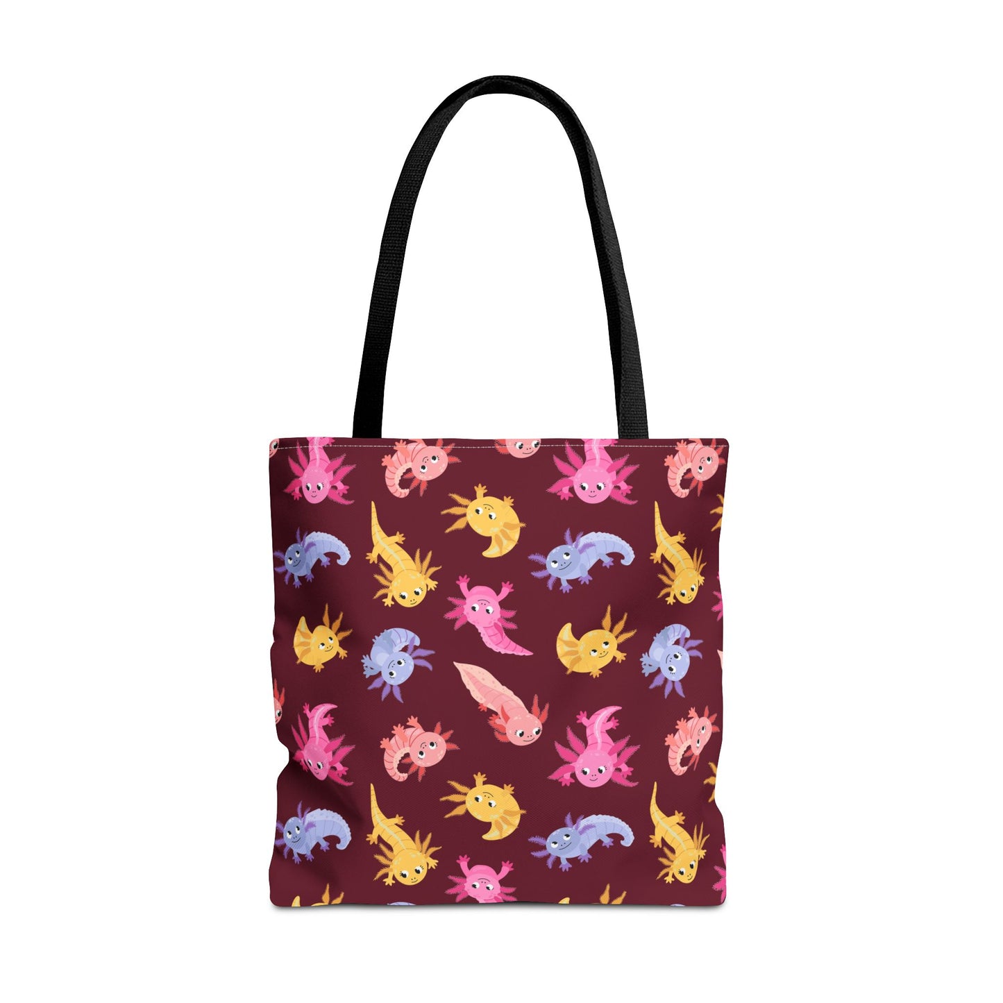 Crimson Axolotls Canvas Tote Bag