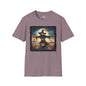 Halloween Scarecrow w/Pumpkins 2 Adult T-shirt