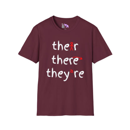 Their There They're Grammar Adult T-shirt