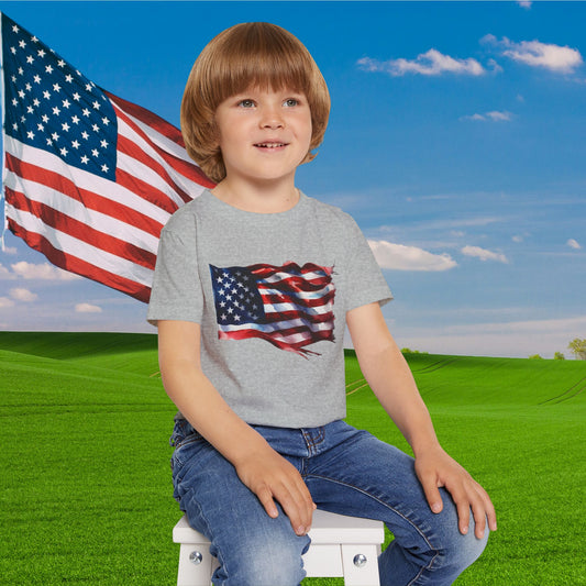 Distressed American Flag Heavy Cotton™ Toddler T-shirt