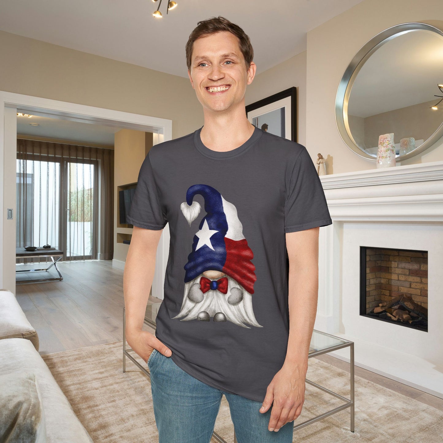 Texas Bowtie Gnome Adult T-shirt
