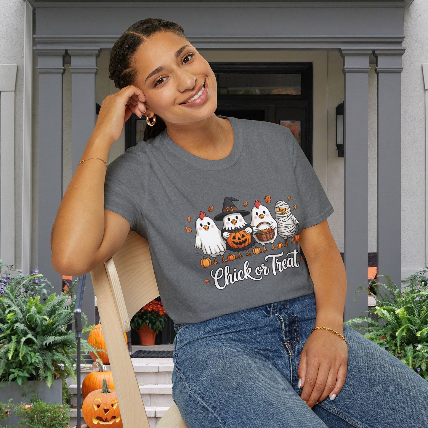 Chick or Treat Adult T-shirt