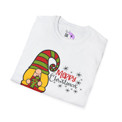 Merry Christmas Girl Gnome Adult T-shirt