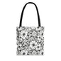 Black & White Forget-Me-Nots Canvas Tote Bag