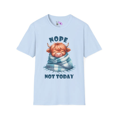 Nope Not Today Cute Cow Adult T-shirt
