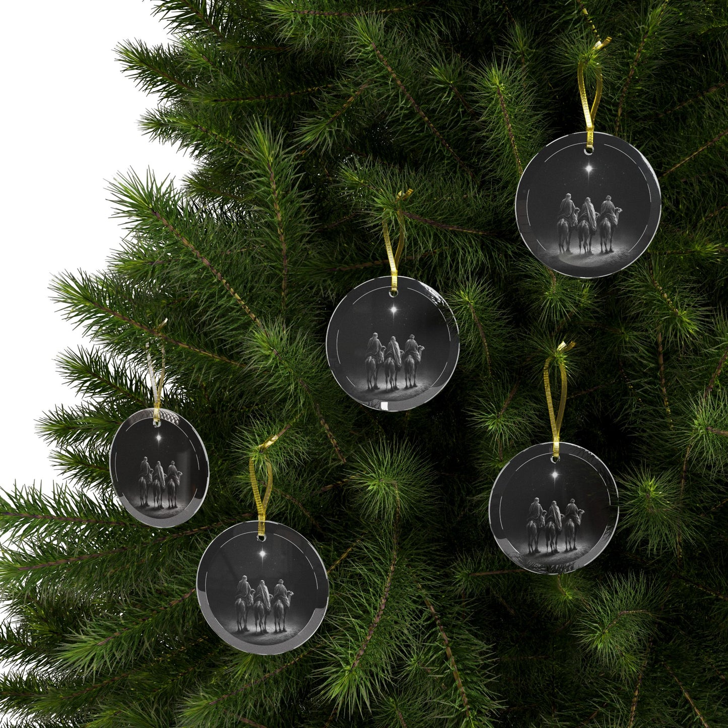 3 Wise Men Glass Ornament