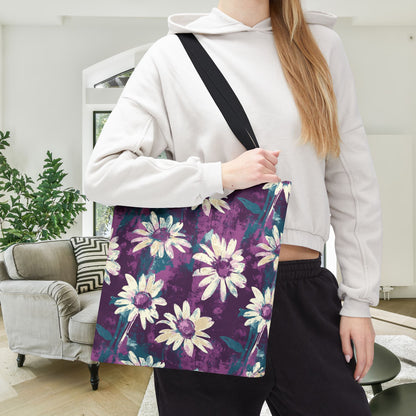 Twilight Daisy Meadow Canvas Tote Bag