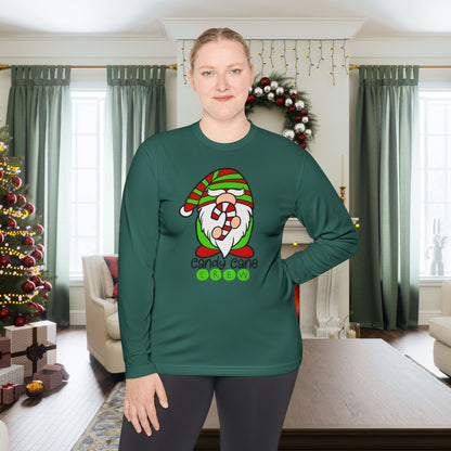 Candy Cane Crew Gnome Adult Long Sleeve Tee