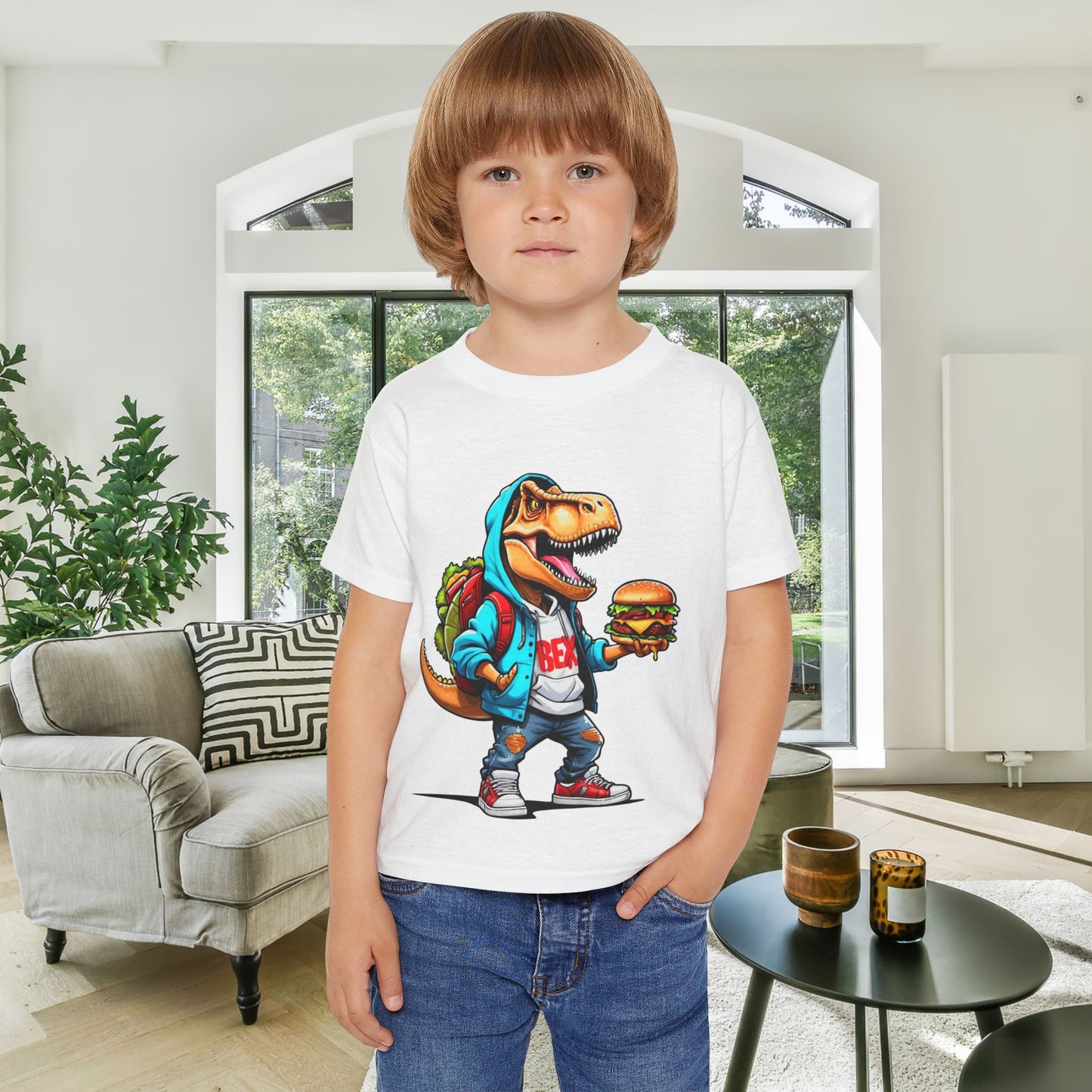 Dinosaur Hamburger Heavy Cotton™ Toddler T-shirt