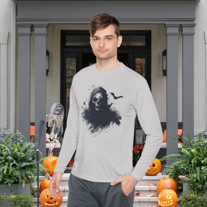Creepy Death Skull Adult Long Sleeve Tee