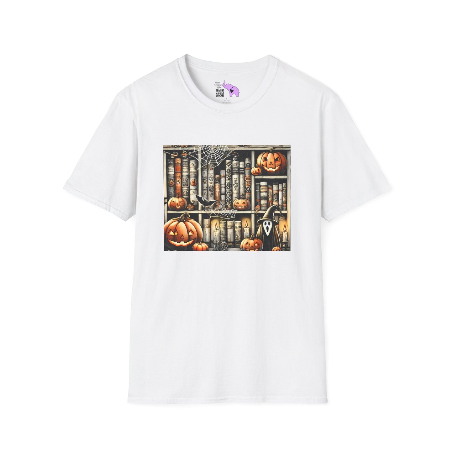 Spooky Book Shelf Adult T-shirt