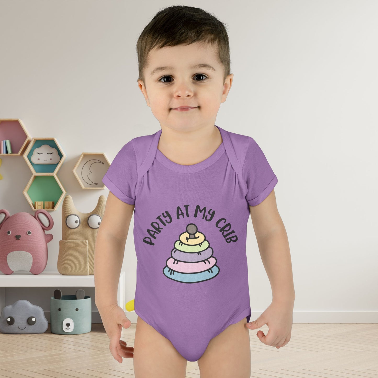 Party At My Crib Infant Baby Rib Bodysuit