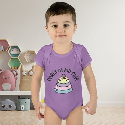 Party At My Crib Infant Baby Rib Bodysuit
