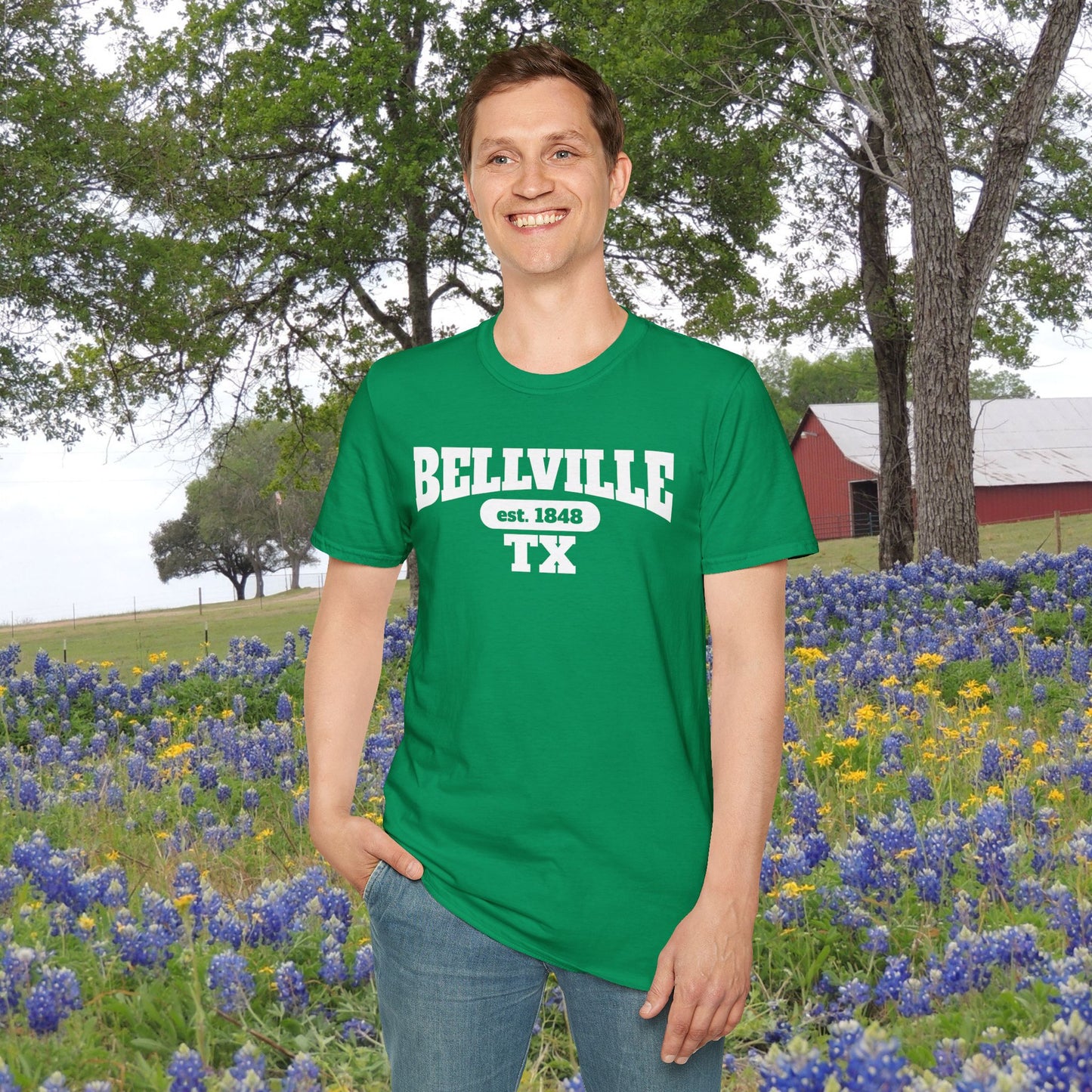 Bellville Tx Est. 1848 Adult T-shirt
