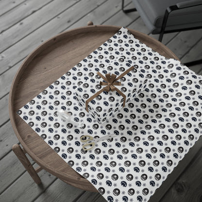 Round Christmas Nights Silhouette Wrapping Paper