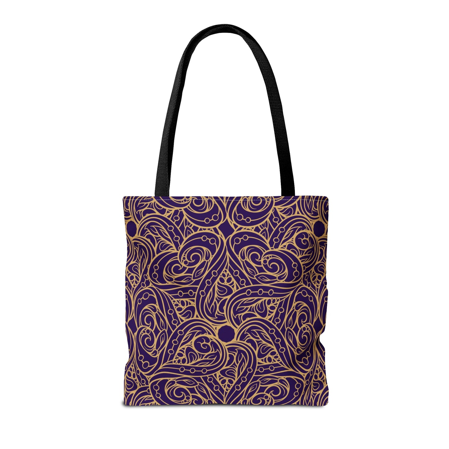 Golden Amethyst Radiance Mandala Canvas Tote Bag