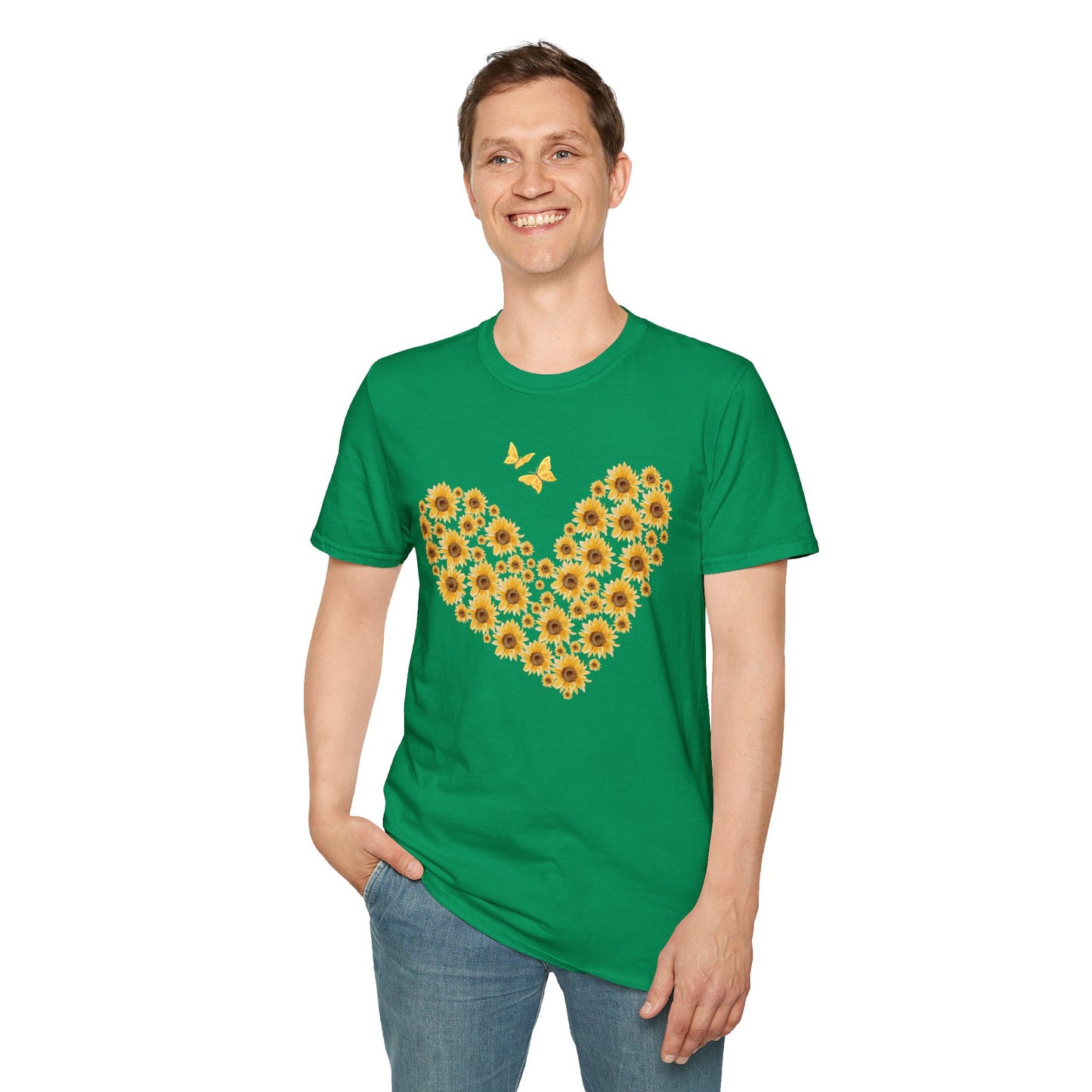 Sunflower Heart & Butterflies T-shirt