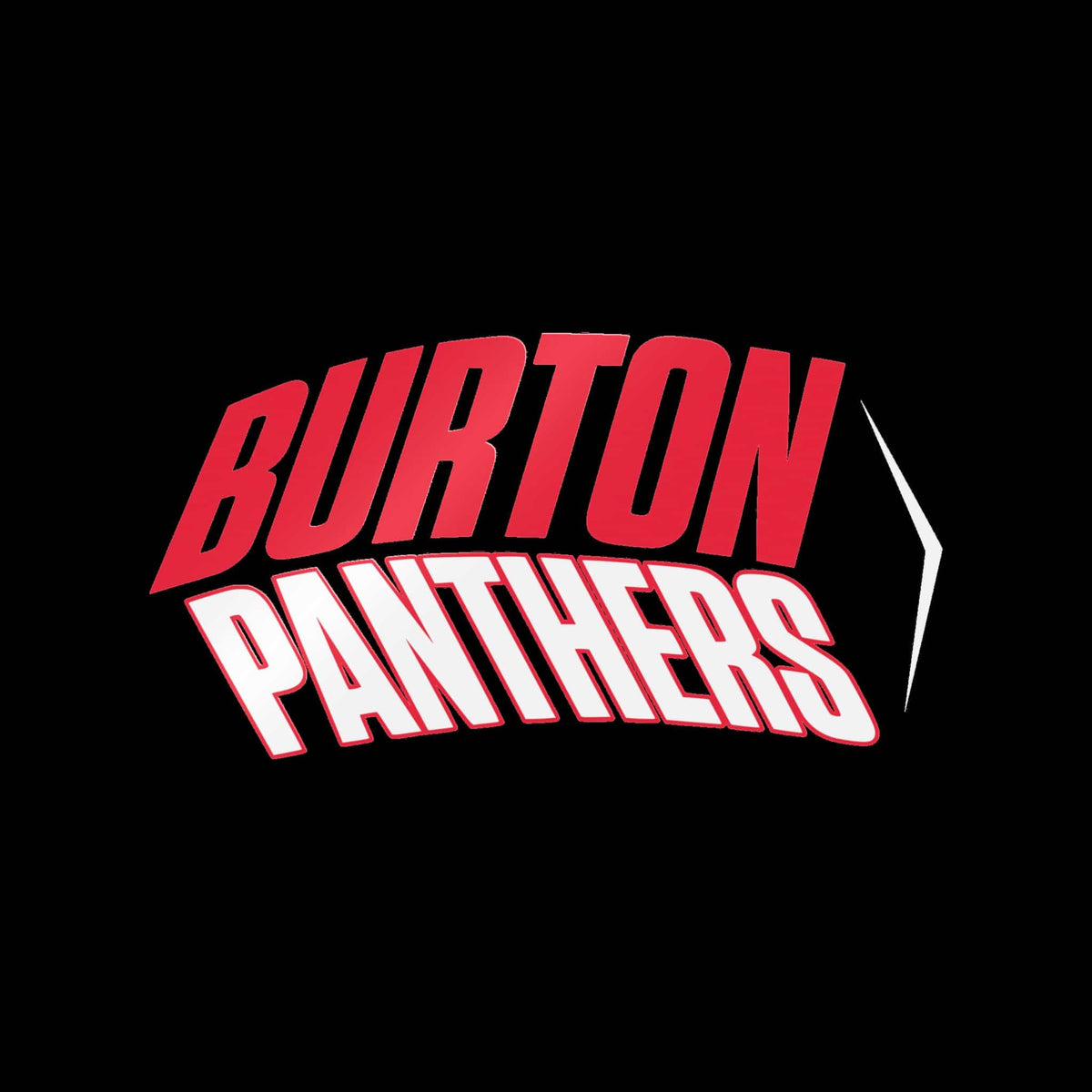 Burton Panthers (Angled, White) Decal