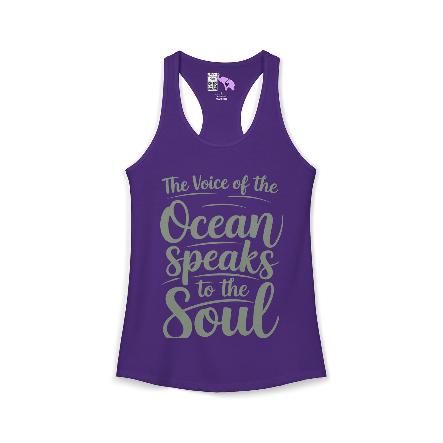 The Voice of the Ocean Speaks to the Soul Women's Ideal Racerback Tank
