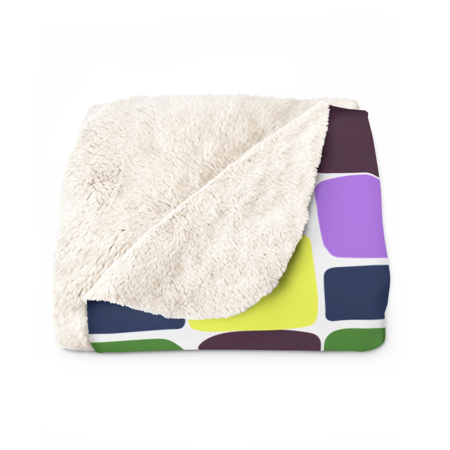 Chunky Colorful Blocks Sherpa Fleece Blanket