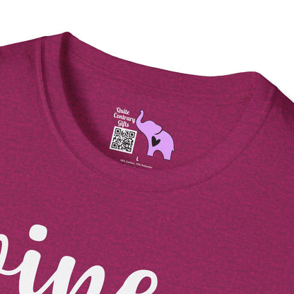 Wine Goes In Wisdom Comes Out Adult T-shirt