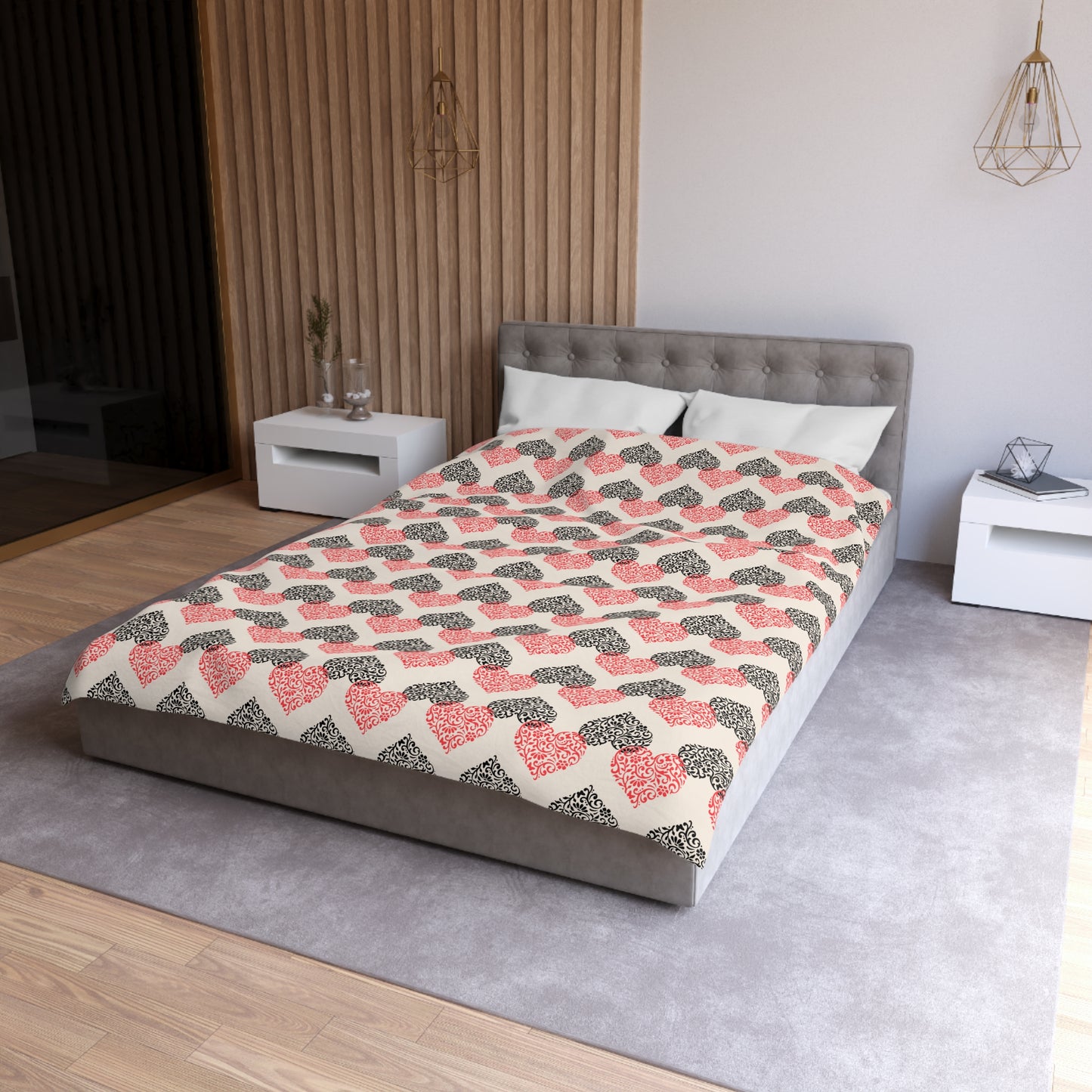 Rustic Hearts Microfiber Duvet Cover