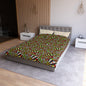 Warped Yellow/Green Checkered Microfiber Duvet Cover