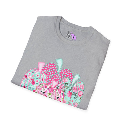 Floral Pumpkins Adult T-shirt