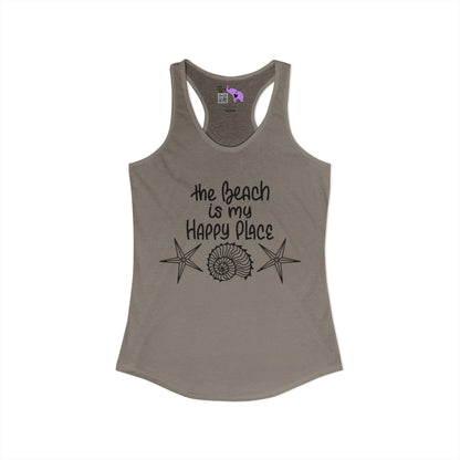 The Beach Is My Happy Place Women's Ideal Racerback Tank