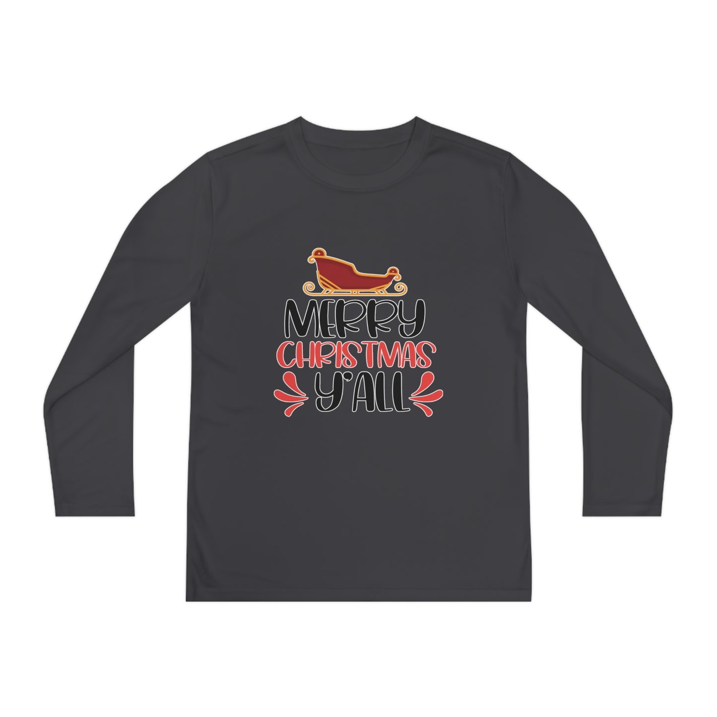 Merry Christmas Y'all Youth Long Sleeve Tee