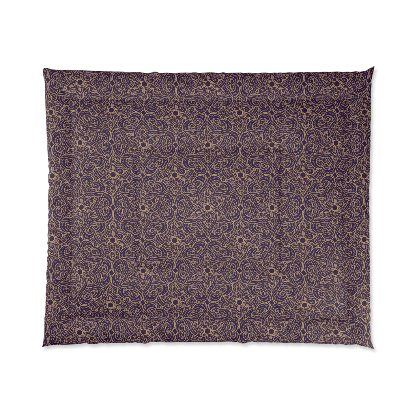 Golden Amethyst Radiance Mandala Comforter