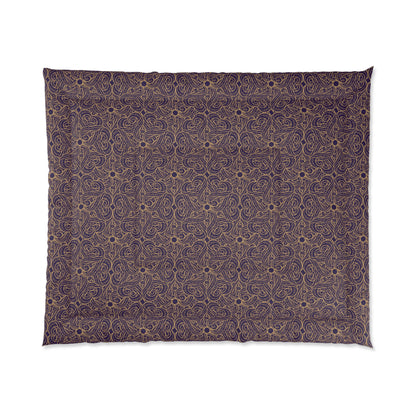 Golden Amethyst Radiance Mandala Comforter