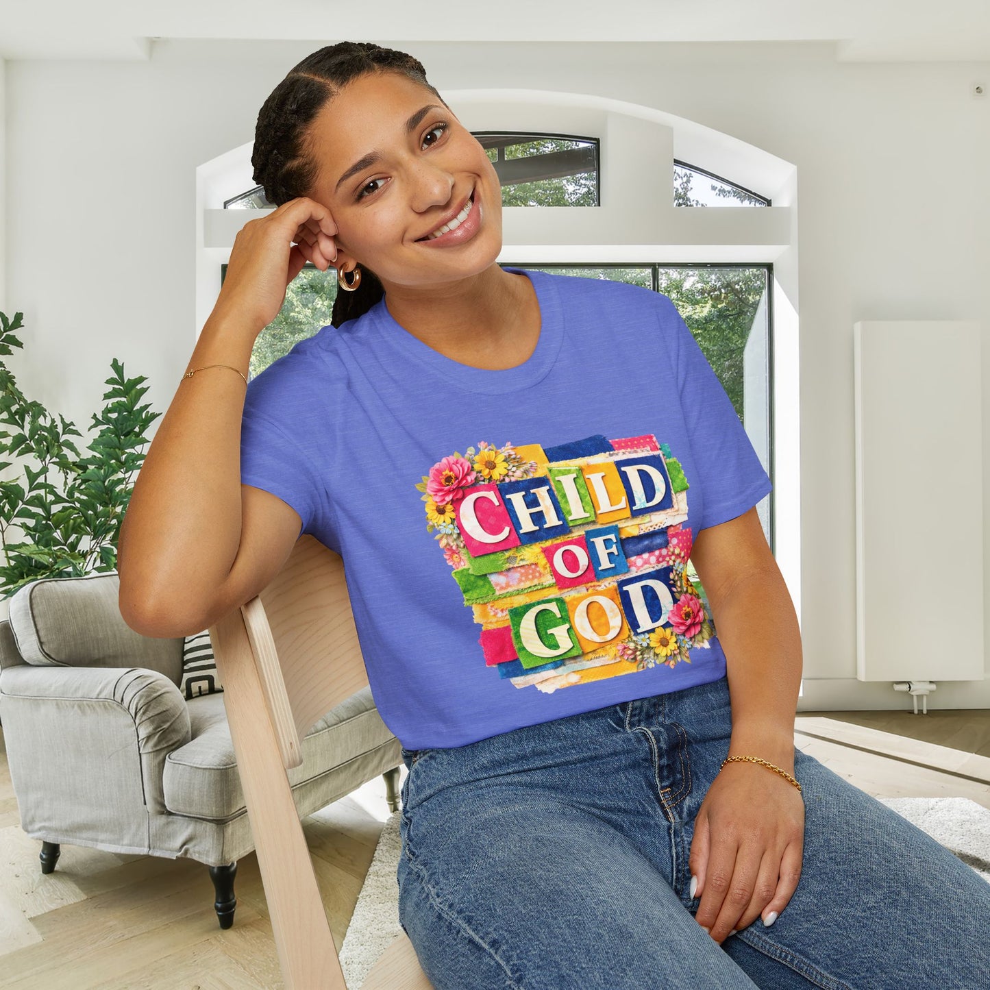 Child of God (Lace Collage) Adult T-shirt