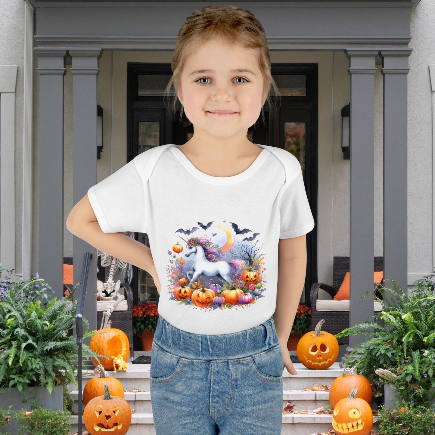 Halloween Unicorn Infant Baby Rib Bodysuit