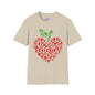 Teacher Apple Heart Adult T-shirt