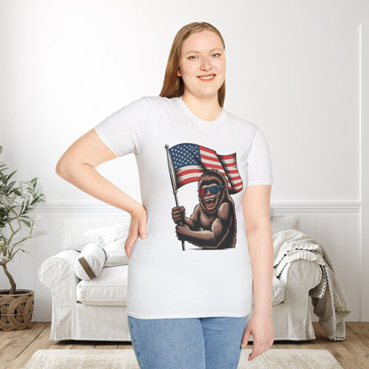 Patriotic Bigfoot Adult T-shirt